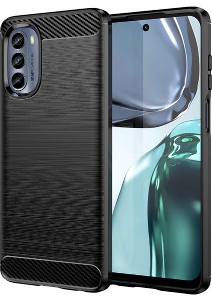 Motorola Moto G62 5g Yumuşak Tpu Telefon Kılıfı Karbon Fiber Doku Fırçalanmış Cep Telefonu Kapağı-Siyah (Yurt Dışından)