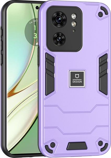 Motorola Edge 40 5g Telefon Kılıfı Sağlam Hibrit Darbeye Dayanıklı Sert Pc Yumuşak Tpu Kapak-Mor (Yurt Dışından)