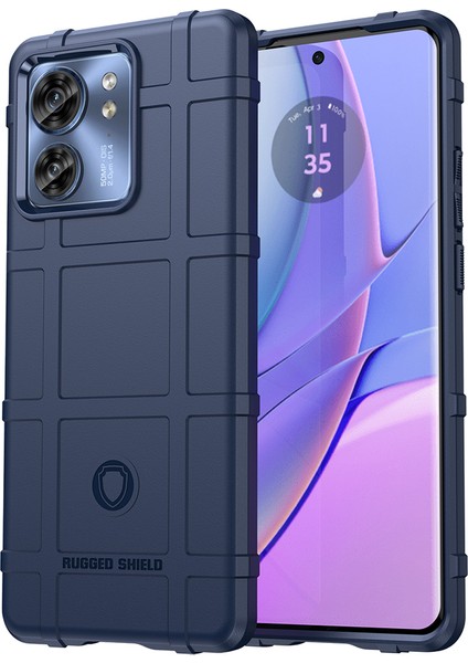Motorola Edge 40 5g Kare Izgara Doku Darbeye Dayanıklı Tpu Telefon Kılıfı Arka Kapak-Mavi (Yurt Dışından)