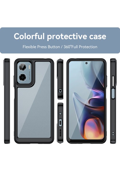 Motorola Moto E15 4G/G05 4g Kılıf Tpu+Akrilik Koruyucu Şeffaf Telefon Kılıfı-Siyah (Yurt Dışından) fiyatları