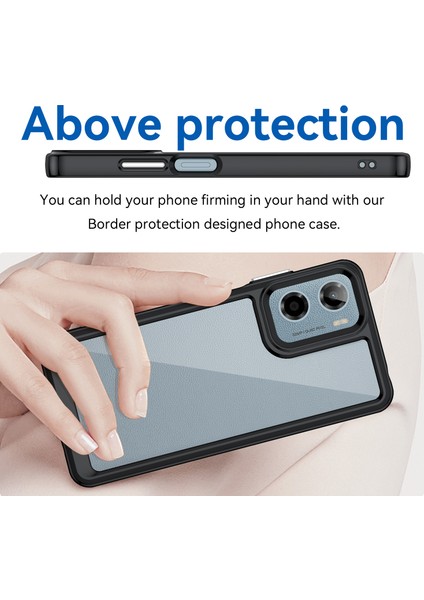Motorola Moto E15 4G/G05 4g Kılıf Tpu+Akrilik Koruyucu Şeffaf Telefon Kılıfı-Siyah (Yurt Dışından) fırsatları