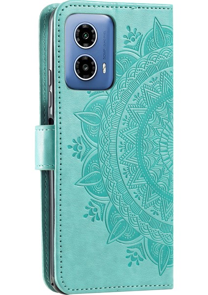 Motorola Moto G45 5G/G34 5g Telefon Kılıfı Mandala Çiçek Standı Pu Deri Kılıf Cüzdan-Yeşil (Yurt Dışından) indirimleri