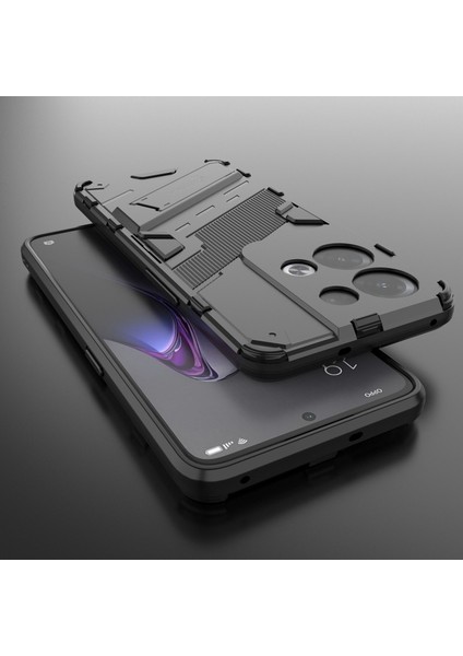 Oppo Reno8 Pro+(China)5g/reno8 Pro 5g(Global)Yumuşak Tpu Sert Pc Kılıfı Kickstand Arka Kapak-Siyah (Yurt Dışından) fırsatları