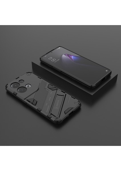 Oppo Reno8 Pro+(China)5g/reno8 Pro 5g(Global)Yumuşak Tpu Sert Pc Kılıfı Kickstand Arka Kapak-Siyah (Yurt Dışından) indirimleri