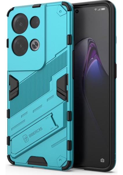 Oppo Reno8 Pro+(China)5g/reno8 Pro 5g(Global)Yumuşak Tpu Sert Pc Kılıfı Kickstand Arka Kapak-Bebek Mavisi (Yurt Dışından)