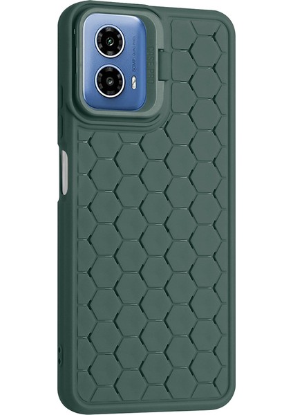 Motorola Moto G45 5G/G34 5g Kılıf Kickstand Tpu Telefon Kılıfı Petek Isı Dağılımı-Ordu Yeşili (Yurt Dışından)