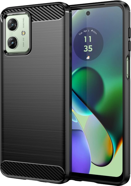 Motorola Moto G54 5g Tpu Kılıf Çizilmez Fırçalanmış Çizgi Telefon Kılıfı-Siyah (Yurt Dışından)