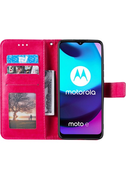 Mandala Çiçek Baskılı Stand Cüzdan Darbeye Dayanıklı Deri Telefon Kılıfı Motorola Moto E20/E30/E40-GÜL (Yurt Dışından) fırsatları