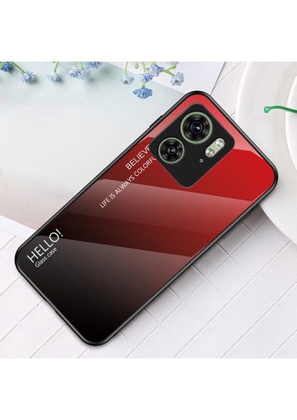 Motorola Edge 40 5g Temperli Cam Kılıf Pc+Tpu Degrade Telefon Kılıfı-Degrade Kırmızı Siyah (Yurt Dışından) fiyatları