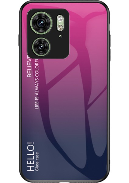 Motorola Edge 40 5g Temperli Cam Kılıf Pc+Tpu Degrade Telefon Kılıfı-Degrade Gül (Yurt Dışından)