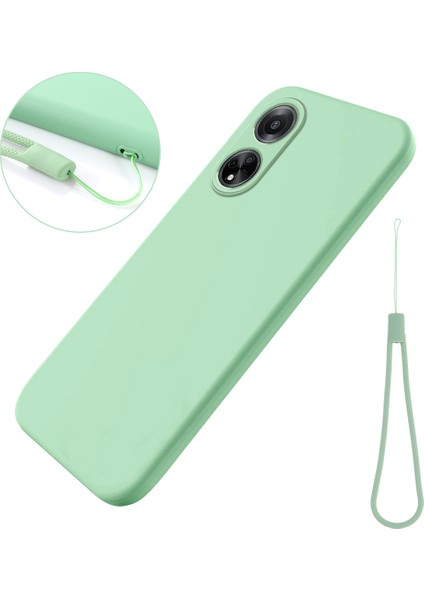 Oppo A98 5g/a1 5G/F23 5g Için Telefon Koruma Kılıfı, Kayışlı Yumuşak Astarlı Sıvı Silikon Telefon Kılıfı-Yeşil (Yurt Dışından)