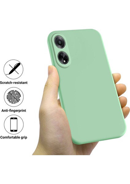 Oppo A98 5g/a1 5G/F23 5g Için Telefon Koruma Kılıfı, Kayışlı Yumuşak Astarlı Sıvı Silikon Telefon Kılıfı-Yeşil (Yurt Dışından) modelleri