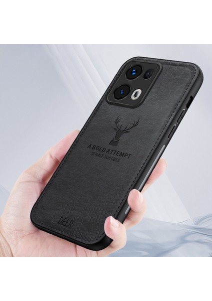 Oppo RENO13 Pro 5g Kılıf Geyik Desenli Kumaş Doku Pu Deri Hibrit Telefon Kılıfı-Mavi (Yurt Dışından) fiyatları