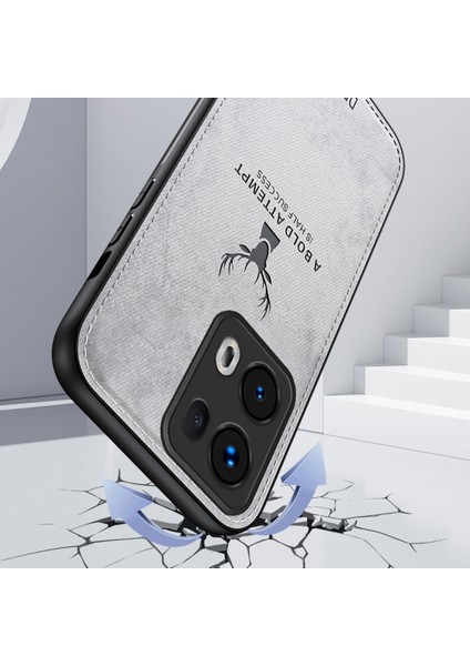 Oppo RENO13 Pro 5g Kılıf Geyik Desenli Kumaş Doku Pu Deri Hibrit Telefon Kılıfı-Mavi (Yurt Dışından) fırsatları