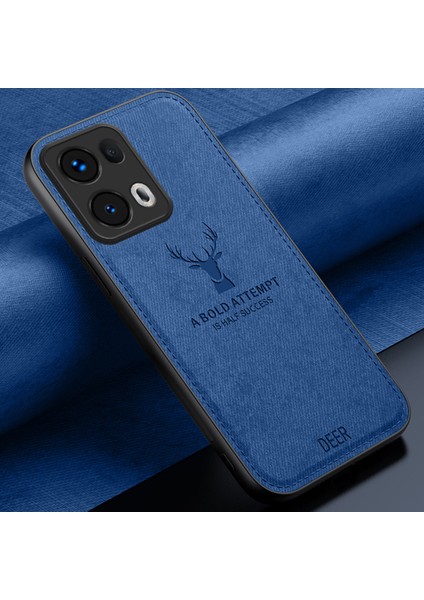 Oppo RENO13 Pro 5g Kılıf Geyik Desenli Kumaş Doku Pu Deri Hibrit Telefon Kılıfı-Mavi (Yurt Dışından) indirimleri