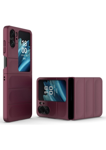Oppo Find N2 Flip 5g Telefon Kılıfı Sert Pc Çizilmez Kapak-Şarap Kırmızısı (Yurt Dışından) modelleri