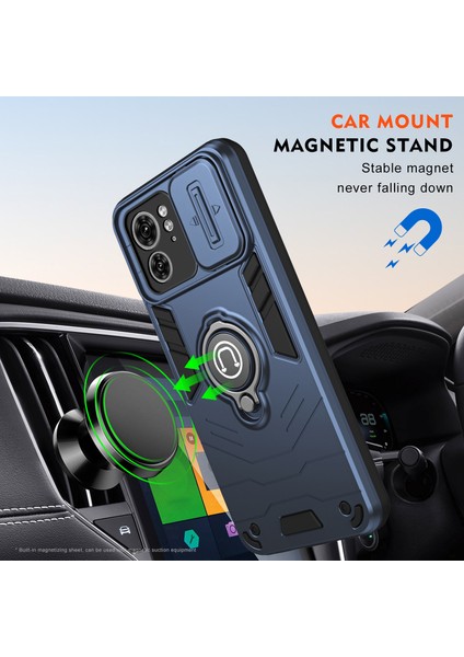 Motorola Edge 40 5g Kılıf Pc+Tpu Telefon Kabuğu Kickstand/lens Kapağı-Mavi (Yurt Dışından) indirimleri