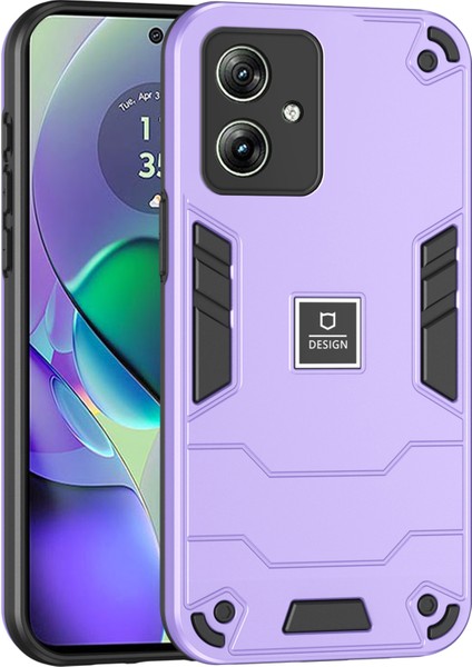 Motorola Moto G54 5g Telefon Kılıfı Çift Katmanlı Hibrit Tpu+Pc Arka Kapak-Mor (Yurt Dışından)