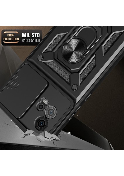 Motorola Moto G72 4g Kickstand Pc+Tpu Telefon Kılıfı Sürgülü Itmeli Çekmeli Kamera Lens Koruma Kapağı-Gümüş (Yurt Dışından) modelleri
