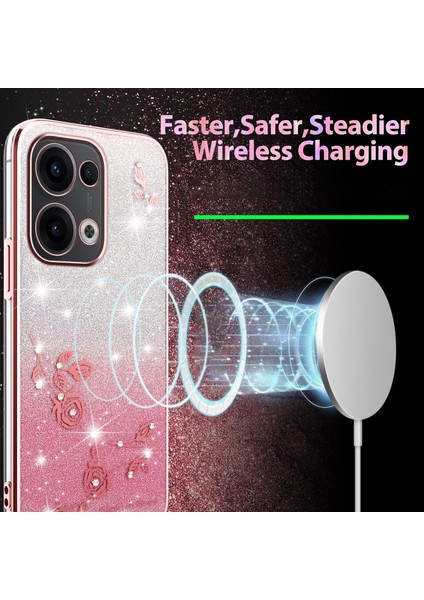 Kadem Oppo RENO13 5g (Küresel) Kılıf Çiçek Tpu Esnek Degrade Telefon Kılıfı-Gül Altını (Yurt Dışından) modelleri