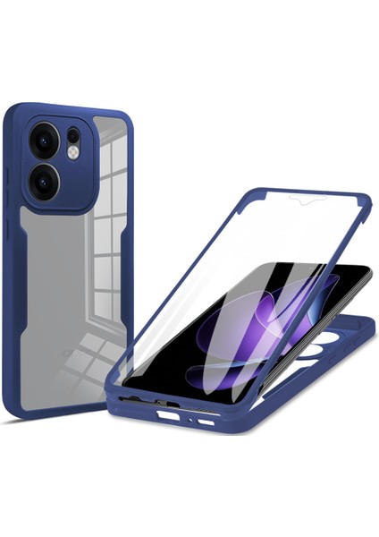 Oppo RENO13 F 5G/RENO13 F 4g Kılıf Akrilik+Tpu Şeffaf Telefon Kılıfı Pet Ekran Filmi-Mavi (Yurt Dışından)