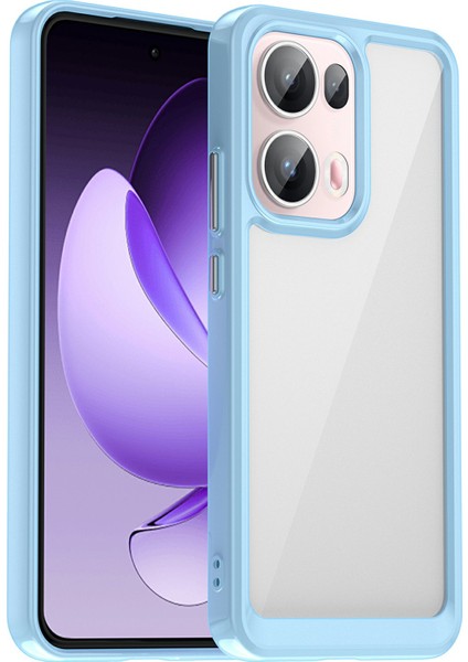 Oppo RENO13 Pro 5g Kılıf Tpu+Akrilik Koruyucu Şeffaf Telefon Kılıfı-Mavi (Yurt Dışından)