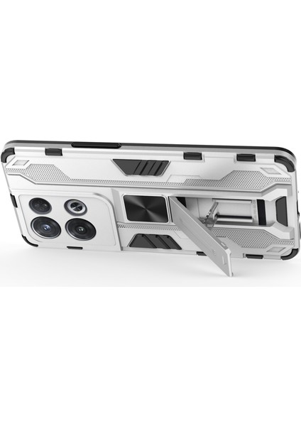 Oppo Reno8 Pro 5g (Küresel Sürüm)/reno8 Pro+ (Çin)5g Her Şey Dahil Koruma Sert Pc Yumuşak Tpu Sağlam Hibrit Kılıf Ağır Hizmet Tipi Kabuk Ayaklı-Gümüş (Yurt Dışından) modelleri