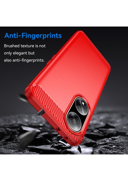 Oppo A1 5G/A98 5G/F23 5g Yumuşak Tpu Telefon Kılıfı Karbon Fiber Doku Fırçalanmış Telefon Kılıfı-Kırmızı (Yurt Dışından) fırsatları