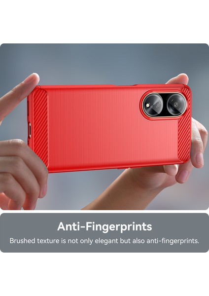 Oppo A1 5G/A98 5G/F23 5g Yumuşak Tpu Telefon Kılıfı Karbon Fiber Doku Fırçalanmış Telefon Kılıfı-Kırmızı (Yurt Dışından) indirimleri