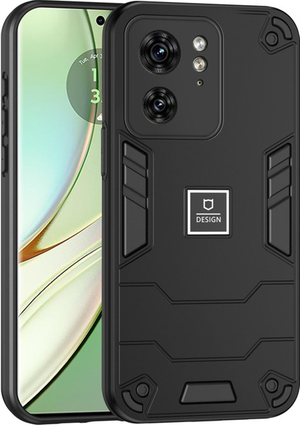 Motorola Edge 40 5g Telefon Kılıfı Sağlam Hibrit Darbeye Dayanıklı Sert Pc Yumuşak Tpu Kapak-Siyah (Yurt Dışından)