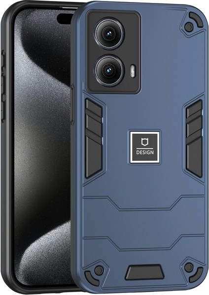 Motorola Edge (2024) 5g Kılıf Pc + Tpu Düşmeye Dayanıklı Koruyucu Telefon Kılıfı - Mavi (Yurt Dışından)