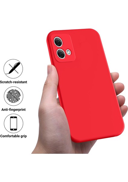 Motorola Moto G84 5g Telefon Kılıfı Çizilmez Telefon Kılıfı Sıvı Silikon Telefon Kabuğu Askılı-Kırmızı (Yurt Dışından) modelleri