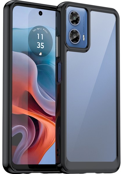Motorola Moto G45 5G/G34 5g Kılıf Darbeye Dayanıklı Tpu+Akrilik Cep Telefonu Kılıfı-Siyah (Yurt Dışından)