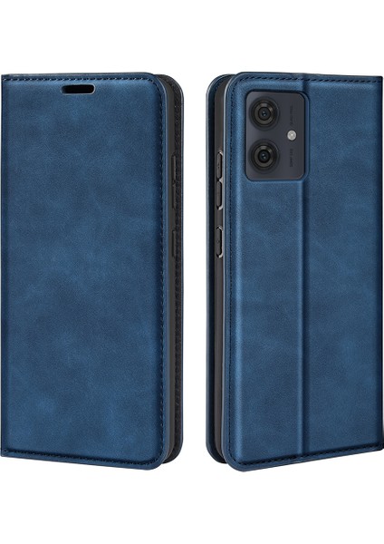 Motorola Moto G54 5g Telefon Kılıfı Cüzdan Standı Pu Deri Cilt Dokunuşlu Cep Telefonu Kılıfı-Mavi (Yurt Dışından)