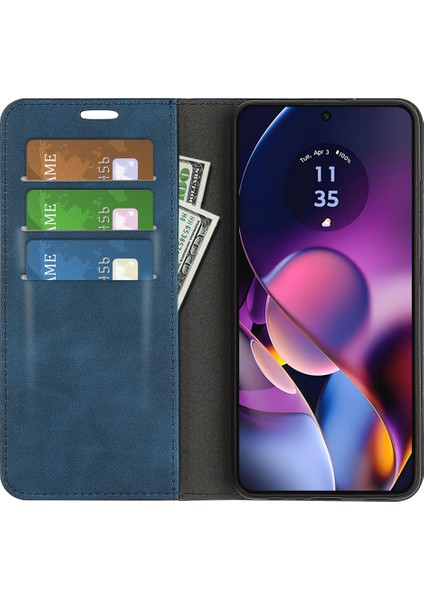 Motorola Moto G54 5g Telefon Kılıfı Cüzdan Standı Pu Deri Cilt Dokunuşlu Cep Telefonu Kılıfı-Mavi (Yurt Dışından) fiyatları
