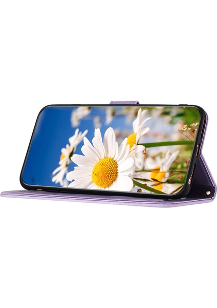 Motorola Moto G 5g (2025) Kılıf Pu Deri Çiçekli Telefon Kılıfı Kart Yuvaları Ile-Açık Mor (Yurt Dışından) fiyatları