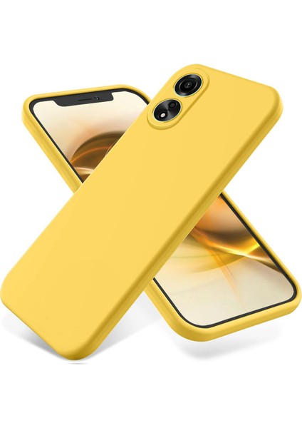 Oppo A78 4g Sıvı Silikon Telefon Kılıfı Yumuşak Astarlı Düşmeye Dayanıklı Kılıf Kayışlı-Sarı (Yurt Dışından) fiyatları