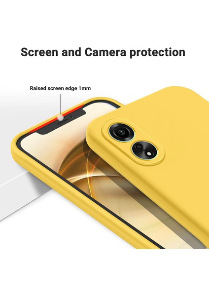 Oppo A78 4g Sıvı Silikon Telefon Kılıfı Yumuşak Astarlı Düşmeye Dayanıklı Kılıf Kayışlı-Sarı (Yurt Dışından) indirimleri