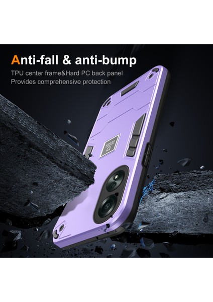 Oppo A58 4g Kılıf 2'si 1 Arada Tpu+Pc Düşme Koruyucu Telefon Kılıfı-Mor (Yurt Dışından) modelleri