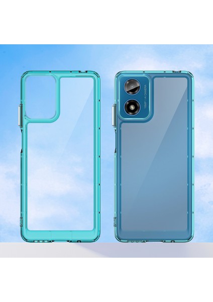 Motorola Moto E14 4G/G04 4G/G04S 4G/G24 4g Kılıf Tpu+Akrilik Düşmeye Dayanıklı Telefon Arka Kapağı-Şeffaf Mavi (Yurt Dışından) fiyatları