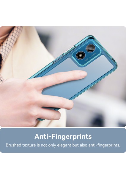 Motorola Moto E14 4G/G04 4G/G04S 4G/G24 4g Kılıf Tpu+Akrilik Düşmeye Dayanıklı Telefon Arka Kapağı-Şeffaf Mavi (Yurt Dışından) indirimleri