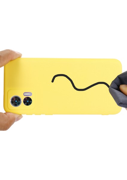 Motorola Edge 30 Neo 5g/edge 30 Lite Çizilmez Sıvı Silikon Cep Telefonu Kılıfı Darbeye Dayanıklı Koruyucu Kılıf Kayışlı-Sarı (Yurt Dışından) modelleri