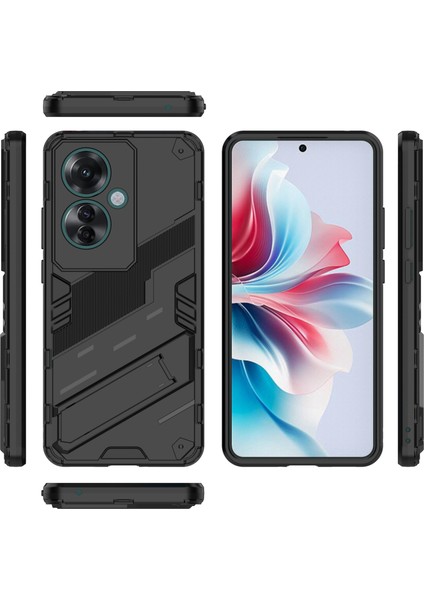 Oppo RENO11 F 5g Kickstand Kılıf Pc+Tpu Darbeye Dayanıklı Hibrit Telefon Kılıfı-Siyah (Yurt Dışından) fırsatları