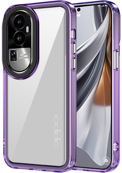 Oppo RENO11 Pro 5g (Küresel) Darbeye Dayanıklı Kılıflar Pc + Tpu Şeffaf Telefon Kılıfı - Şeffaf Mor (Yurt Dışından)