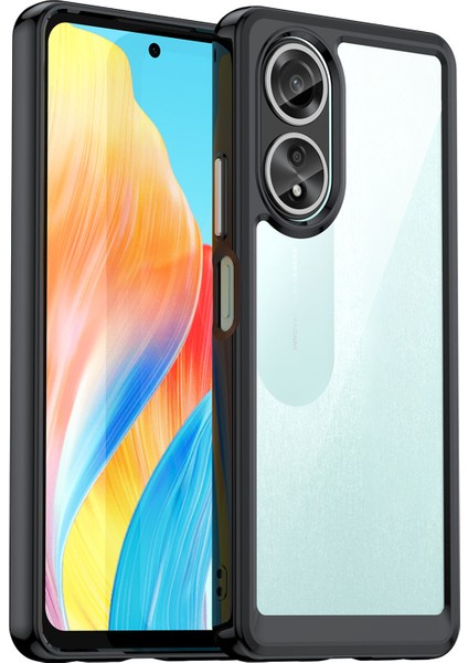 Oppo A58 4g Kılıf Tpu+Akrilik Darbeye Dayanıklı Düşmeye Karşı Koruyucu Telefon Kılıfı-Siyah (Yurt Dışından)