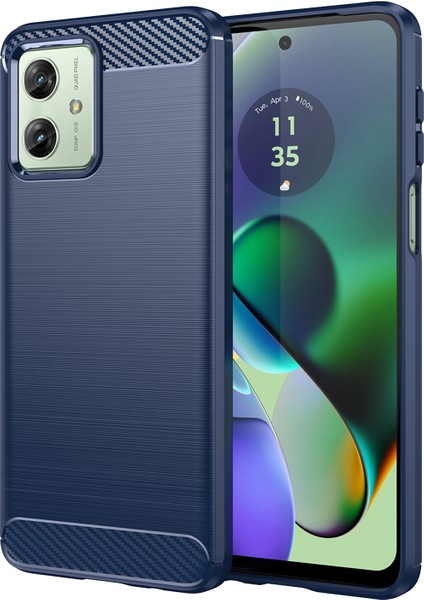 Motorola Moto G54 5g Tpu Kılıf Çizilmez Fırçalanmış Çizgi Telefon Kılıfı-Mavi (Yurt Dışından)