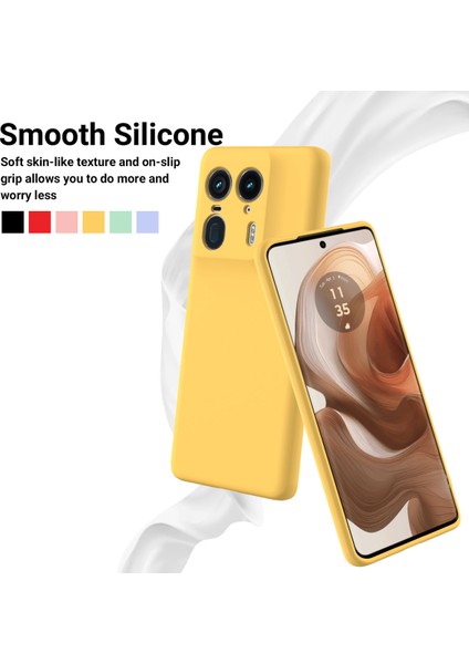 Motorola Edge 50 Ultra 5g/moto X50 Ultra 5g Kılıf Sıvı Silikon Darbeye Dayanıklı Telefon Kılıfı Kayışlı-Sarı (Yurt Dışından) modelleri