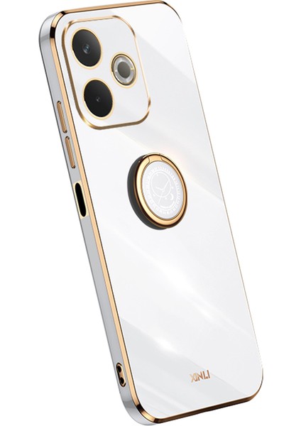 Xınlı Oppo A5 Pro 4g(Global)/5g(Global)/a5 Energy 5g(China) Kılıf Halkalı Kickstand Elektrokaplama Tpu Telefon Kılıfı-Beyaz (Yurt Dışından)