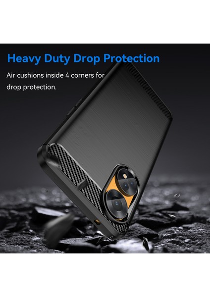 Oppo Reno8 T 4g Için Fırçalanmış Karbon Fiber Dokulu Telefon Kılıfı, Esnek Tpu Telefon Kılıfı-Siyah (Yurt Dışından) fırsatları