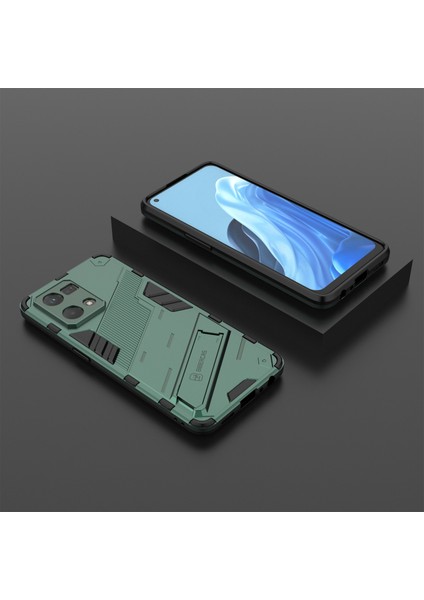 Oppo Reno7 4g Arka Kılıf Kickstand Pc Yumuşak Tpu Telefon Kılıfı-Yeşil (Yurt Dışından) modelleri